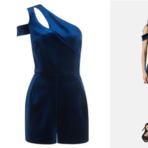 Blue velvet romper
